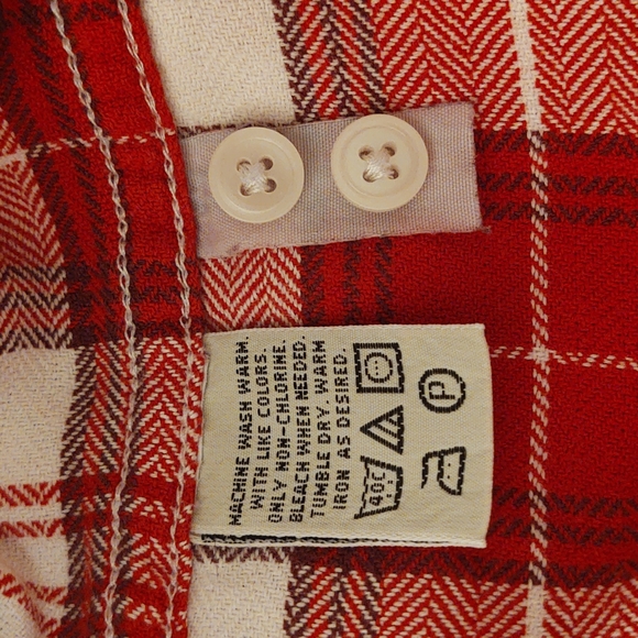 Flannel Button Down Top Red Plaid Eddie Bauer (Medium) Women's - Picture 9 of 11